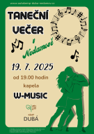 taneční večer 19. 7. 2025 od 19 hodin s kapelou W-MUSIC