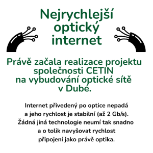  Právě začala realizace projektu společnosti CETIN na vybudování optické sítě v Dubé.