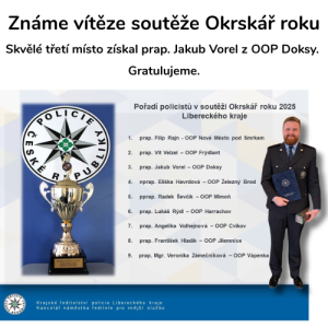 Soutěž Okrskář roku - skvělé třetí místo pro „našeho“ policistu 1